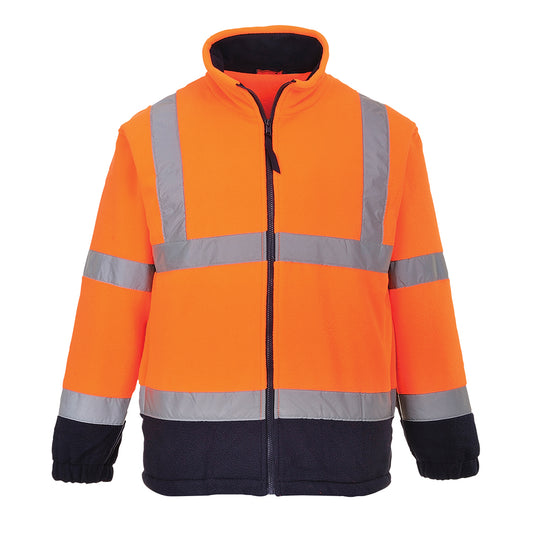 Portwest UF301 Hi-Vis Two Tone Fleece - Orange/Navy, front