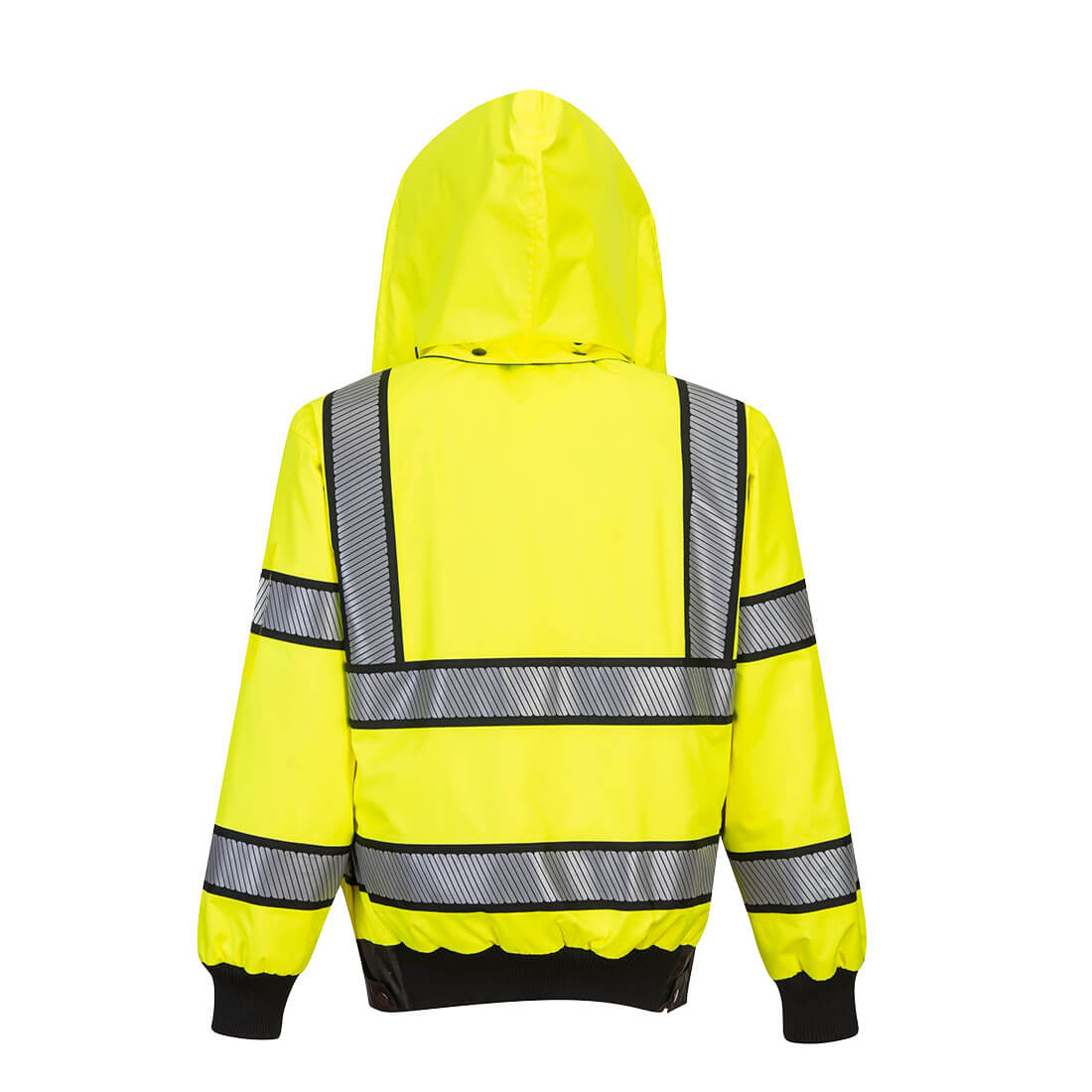 Portwest UH449 Hi-Vis Reversible Bomber Jacket - Yellow/Black, back