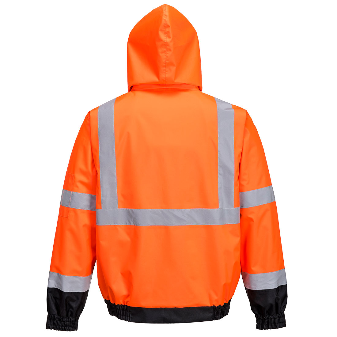 Portwest US365 Hi-Vis 3-in-1 Contrast Premium Bomber Jacket - Orange/Black, back