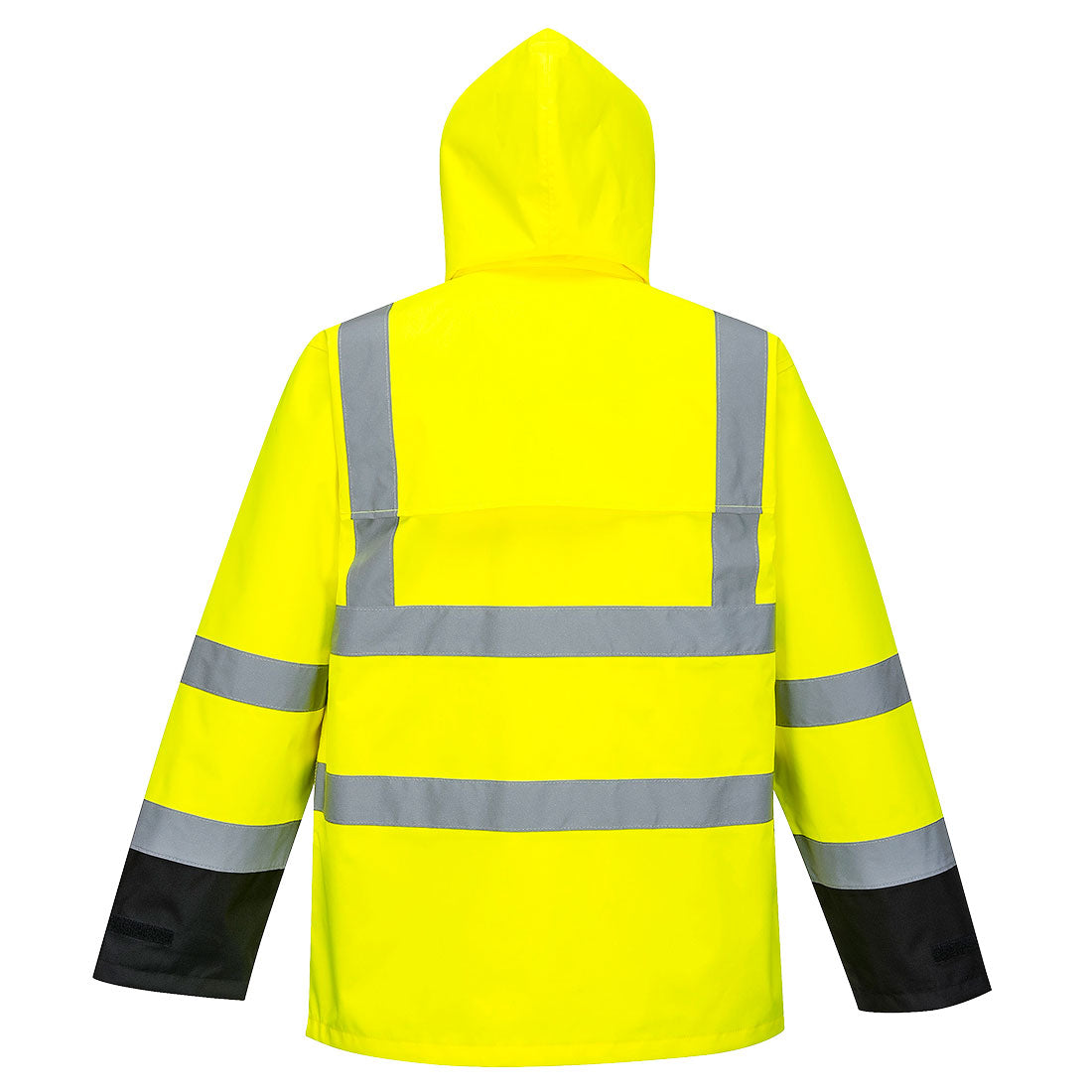 Portwest US366 Hi-Vis Contrast Rain Traffic Jacket - Yellow/Black, back