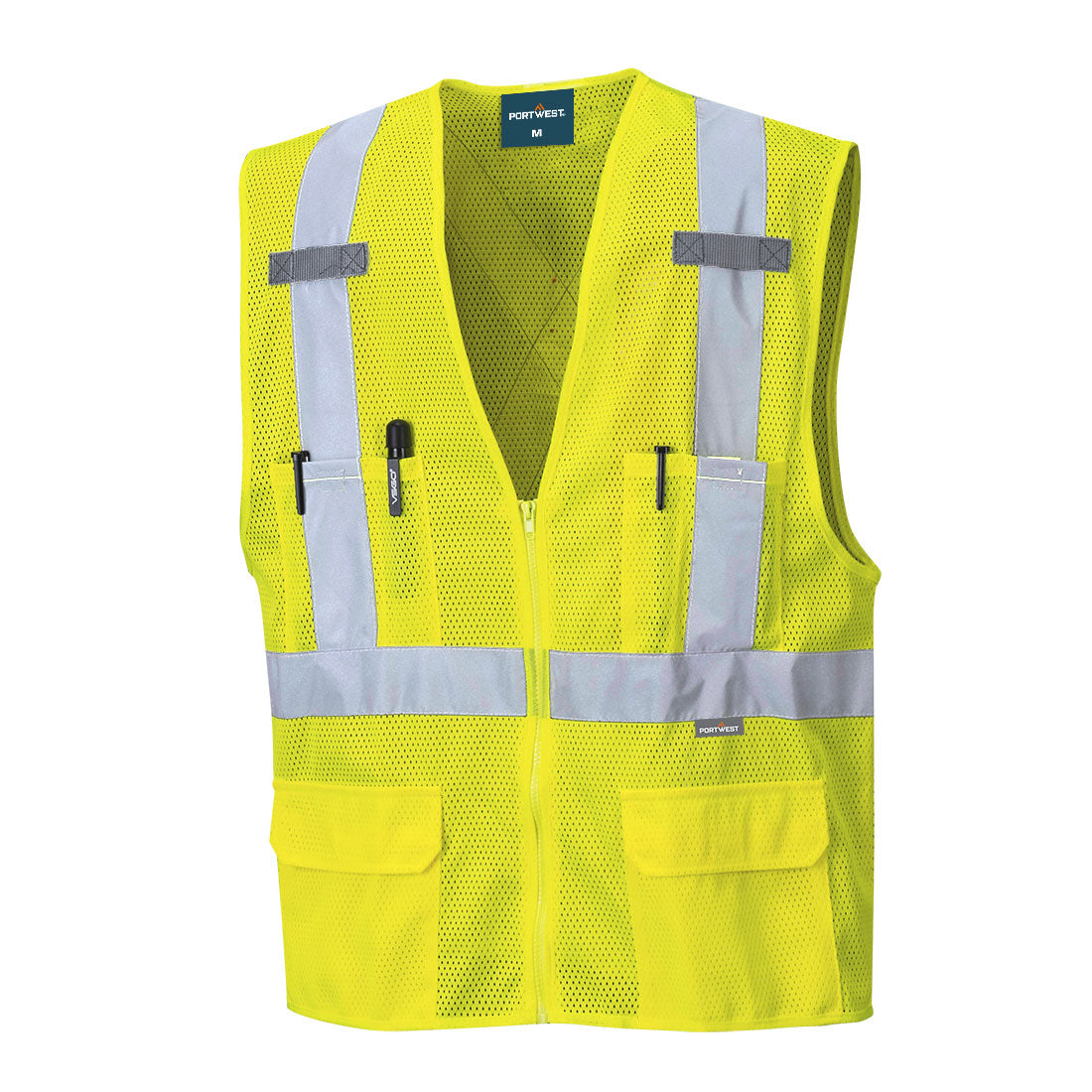 Portwest US370 Atlanta Hi-Vis X Back Executive Vest - Yellow, front