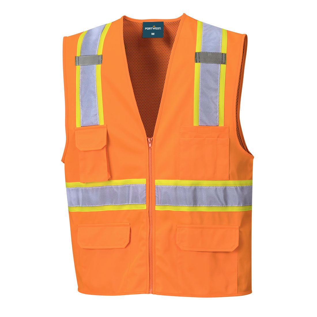 Portwest US372 Jackson Hi-Vis Contrast Executive Vest - Orange, front