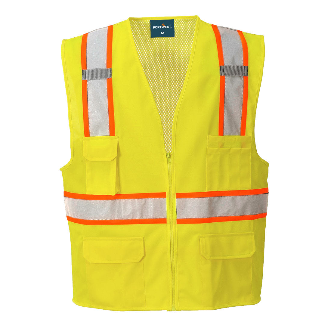 Portwest US372 Jackson Hi-Vis Contrast Executive Vest - Yellow, front