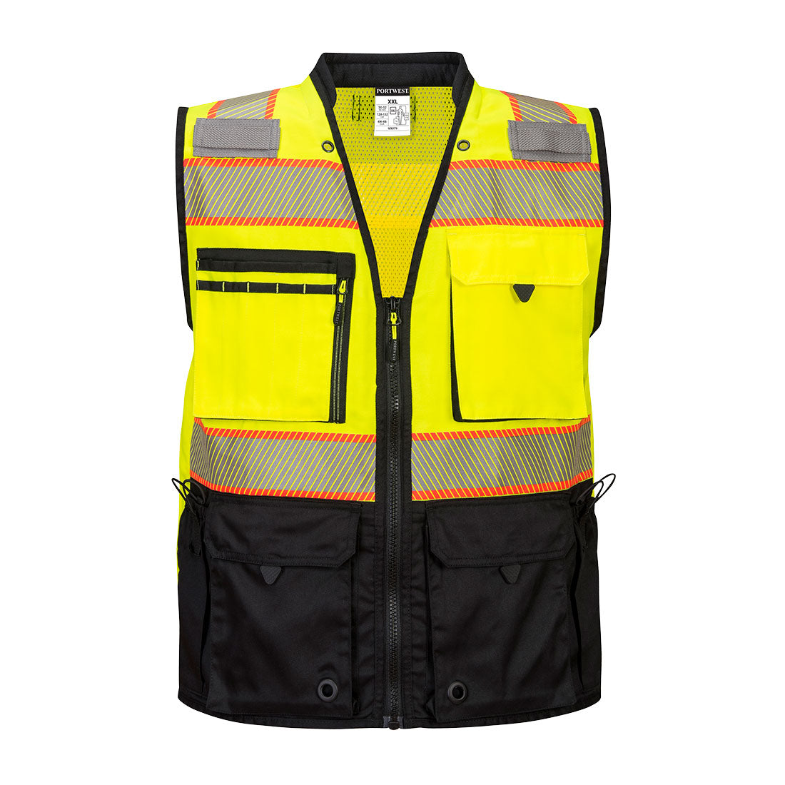Portwest US375 Hi-Vis Premium Surveyor Vest - Yellow/Black, front