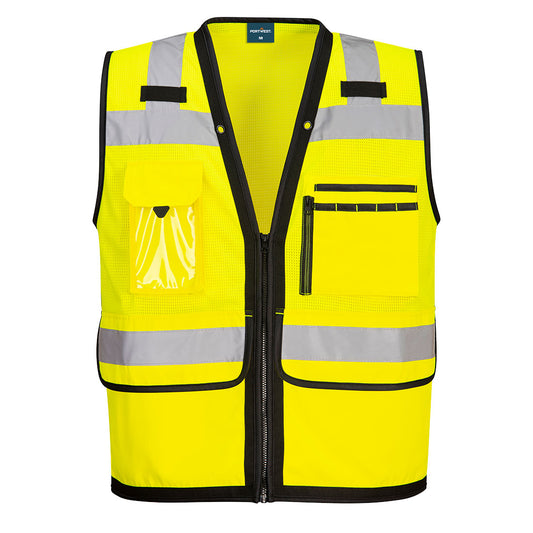 Portwest US378 Hi-Vis Heavy Duty Surveyor Vest - Yellow, front