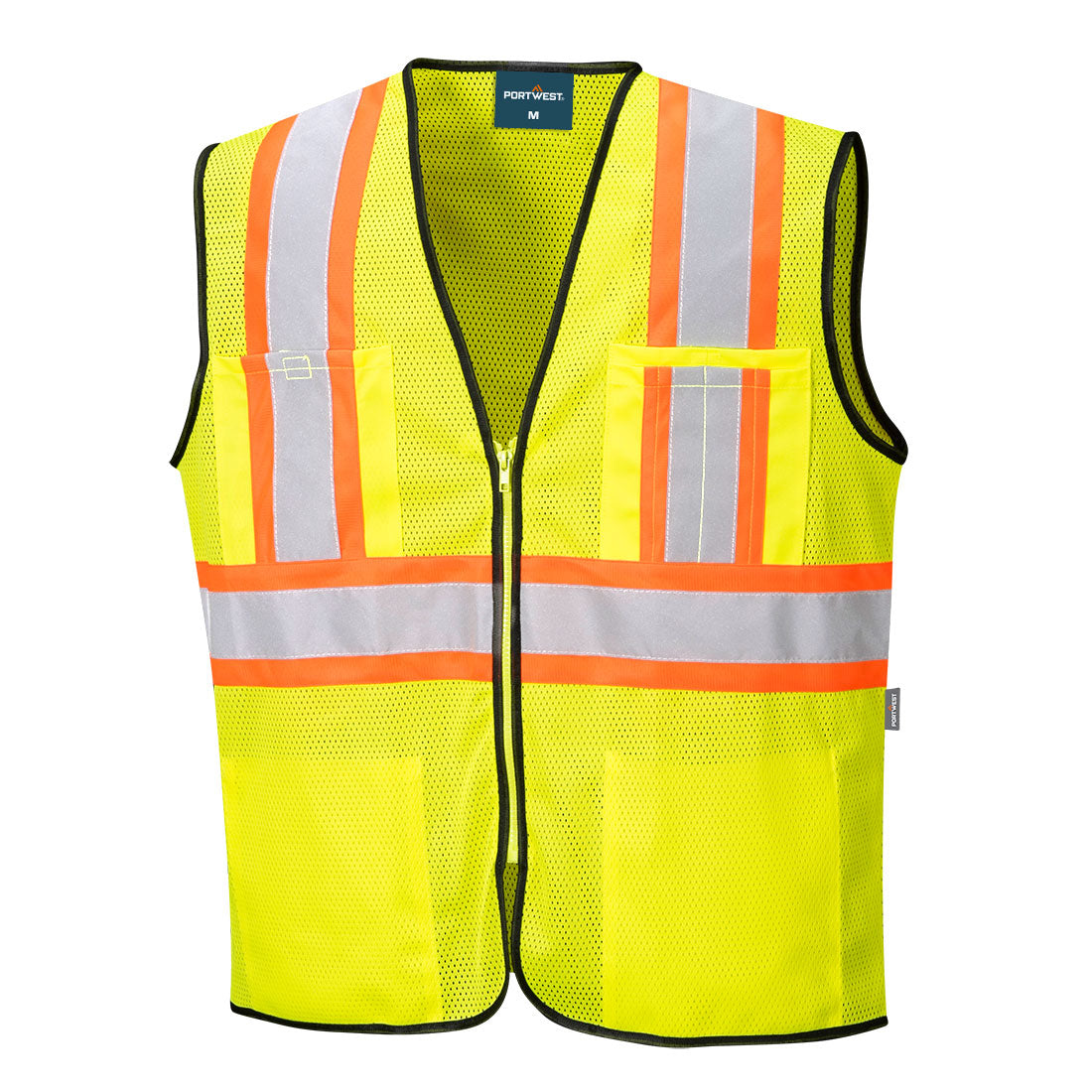 Portwest US381 Frisco Hi-Vis Mesh Executive Vest - Yellow, front