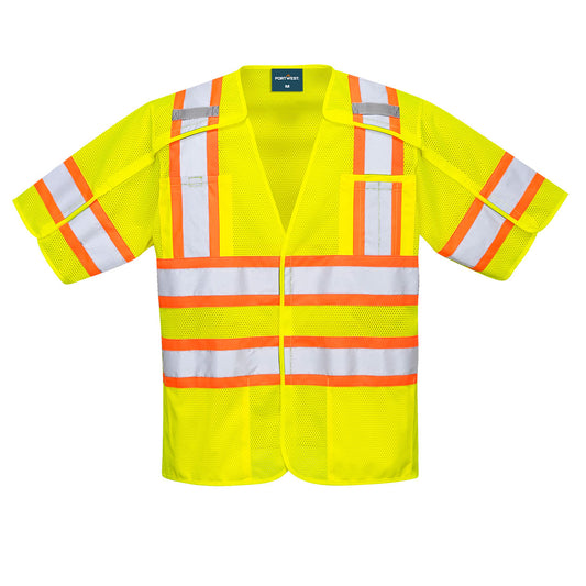 Portwest US382 Kobuk Hi-Vis Contrast Breakaway Vest - Yellow, front
