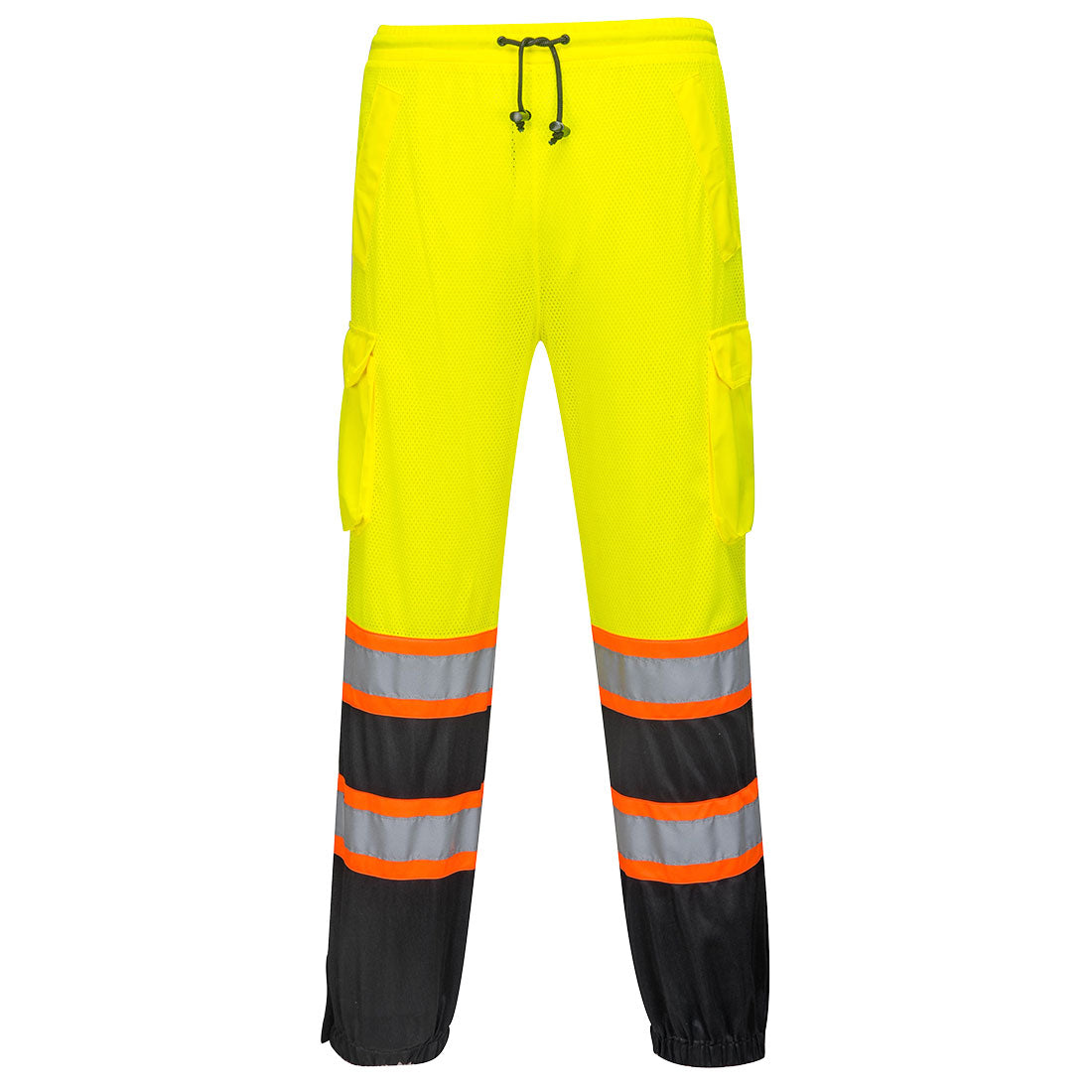 Portwest US388 Hi-Vis Mesh Contrast OverPants - Yellow/Black, front