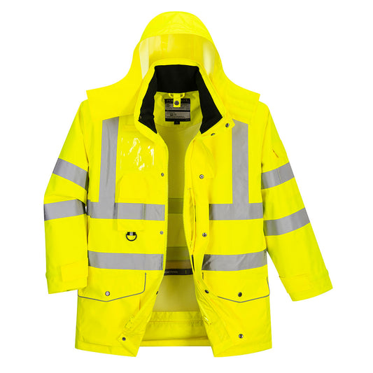 Portwest US427 Hi-Vis Breathable 7-in-1 Traffic Jacket - Yellow, front