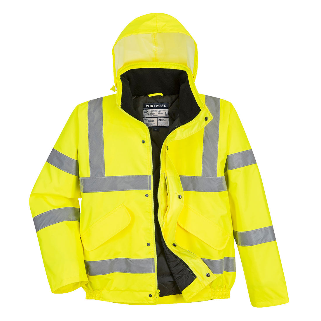 Portwest US463 Hi-Vis Winter Bomber Jacket - Yellow, front