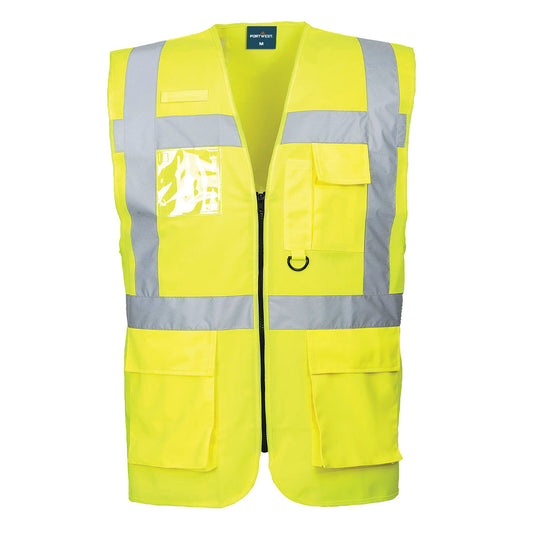 Portwest US476 Berlin Hi-Vis Executive Vest - Yellow, front