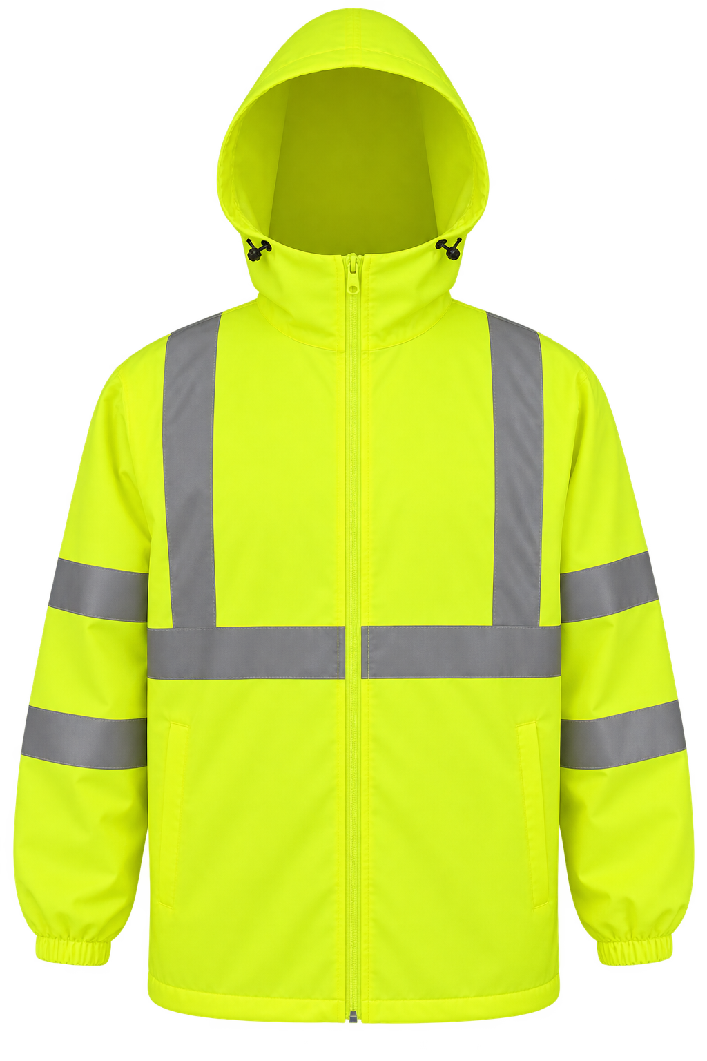 Petra Roc WBJ-LHV ANSI Class 3 Water-Resistant Windbreaker Jacket with Attached Hood - Lime