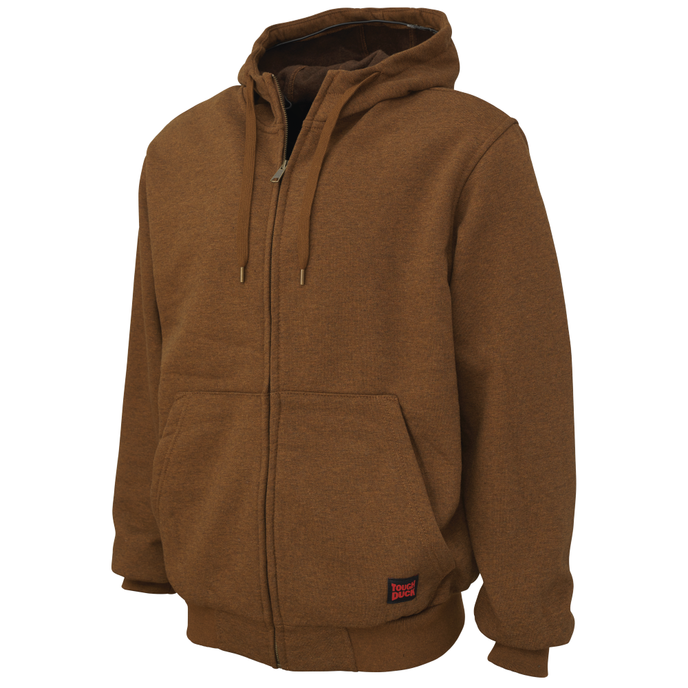 Tough Duck WJ21 Zip-Front Hoodie - Melange Brown