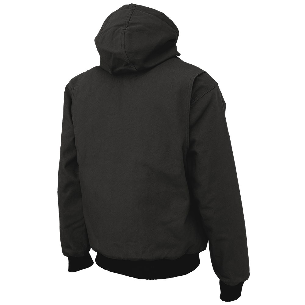 Tough Duck WJ30 Duck Classic Hooded Bomber Jacket - Black back