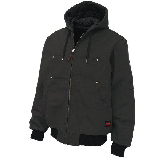 Tough Duck WJ30 Duck Classic Hooded Bomber Jacket - Black front