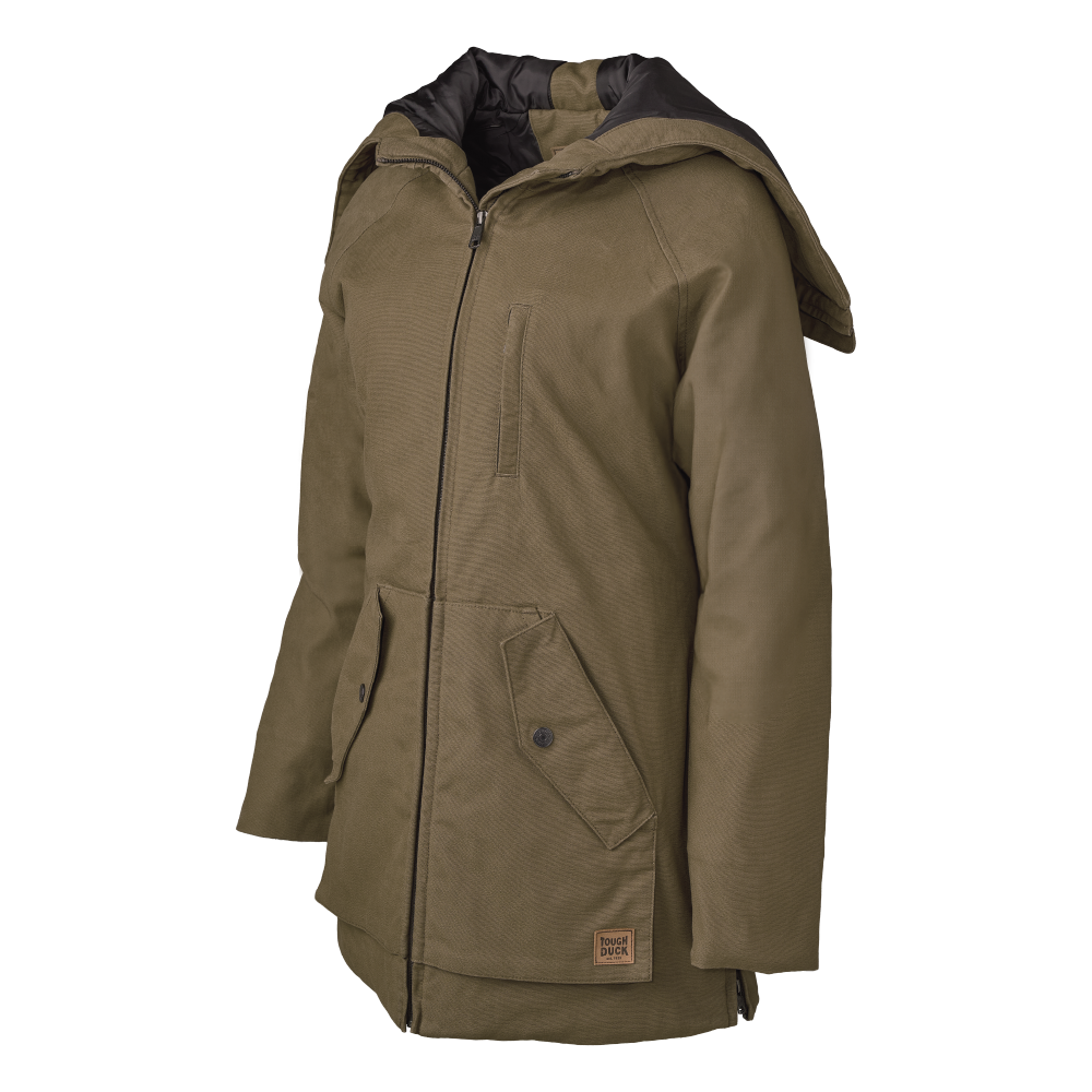 Tough Duck WJ48 Women's Lined Duck Parka With Convertible Hood - Oak