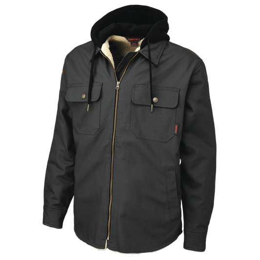 Tough Duck WS03 Sherpa-Lined Duck Jac-Shirt - Black front