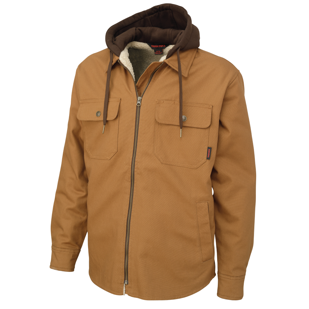 Tough Duck WS03 Sherpa-Lined Duck Jac-Shirt - Brown