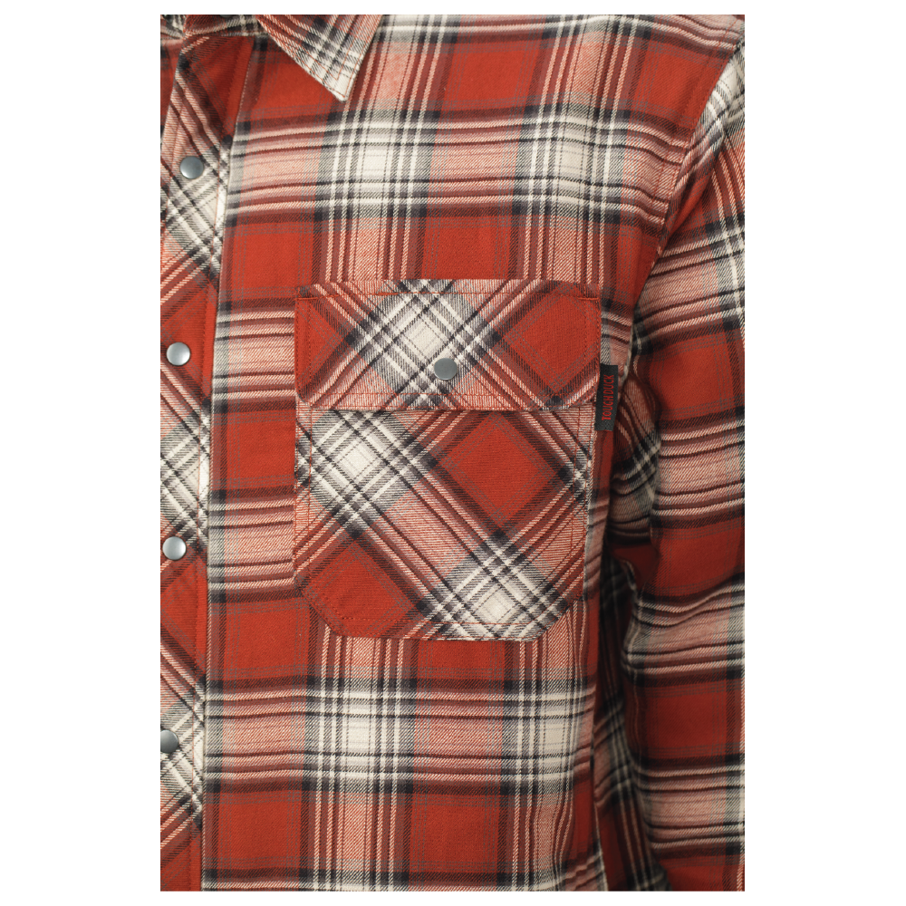 Tough Duck WS05 Quilt-Lined Flannel Shirt - Red/Ecru Plaid