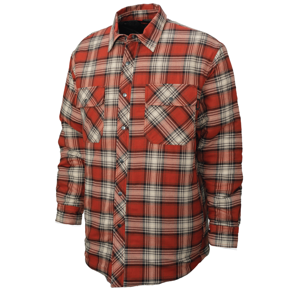 Tough Duck WS05 Quilt-Lined Flannel Shirt - Red/Ecru Plaid