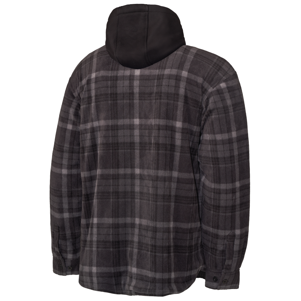 Tough Duck WS16 Sherpa-Lined Fleece Jac-Shirt - Charcoal Plaid