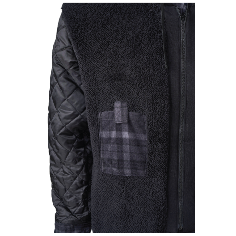 Tough Duck WS16 Sherpa-Lined Fleece Jac-Shirt - Charcoal Plaid