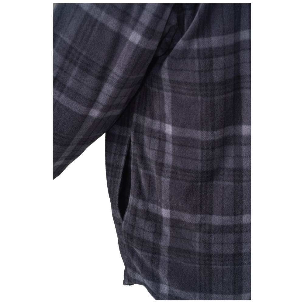 Tough Duck WS16 Sherpa-Lined Fleece Jac-Shirt - Charcoal Plaid