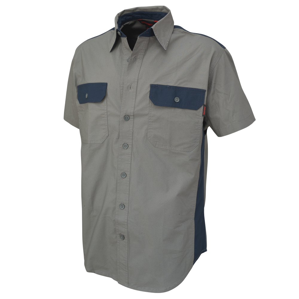 Tough Duck WS18 Short-Sleeve Tough Flex Ripstop Colour Block Shirt