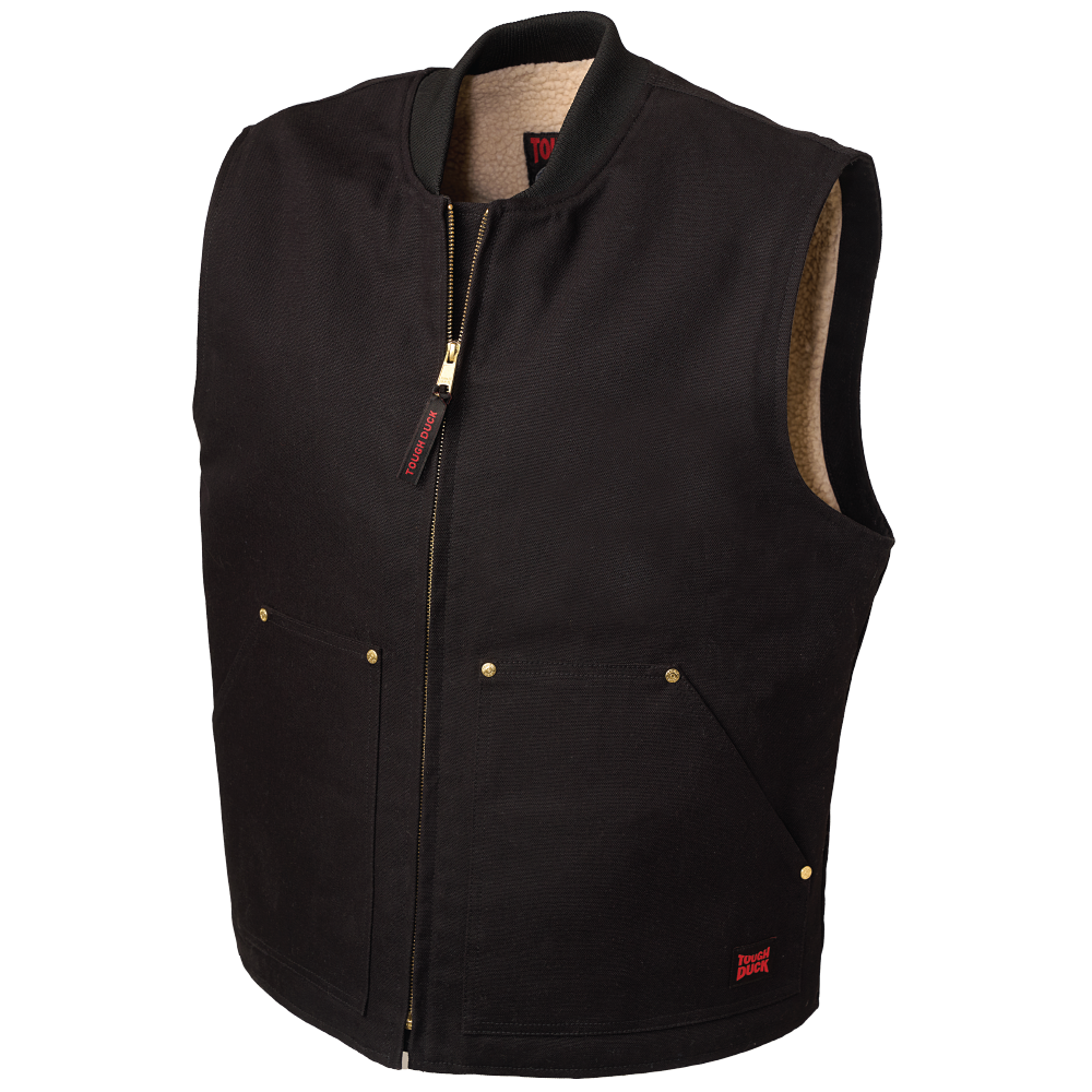 Tough Duck WV06 Duck Sherpa-Lined Vest - Black front