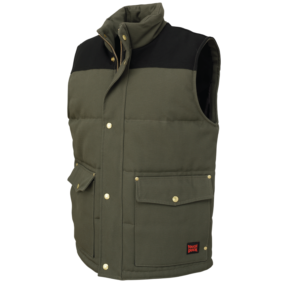 Tough Duck WV08 Duck Woodsman Vest - Olive/Black
