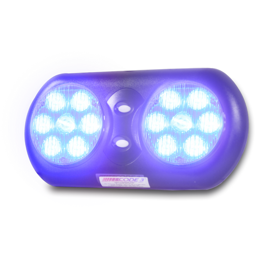 Code 3 Visor Flip Light dual PAR36 LED interior warning light